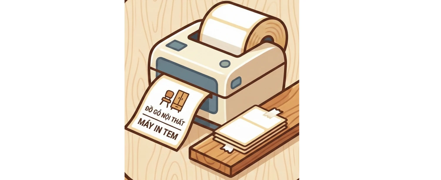 Máy in tem dán gỗ nội thất CNC